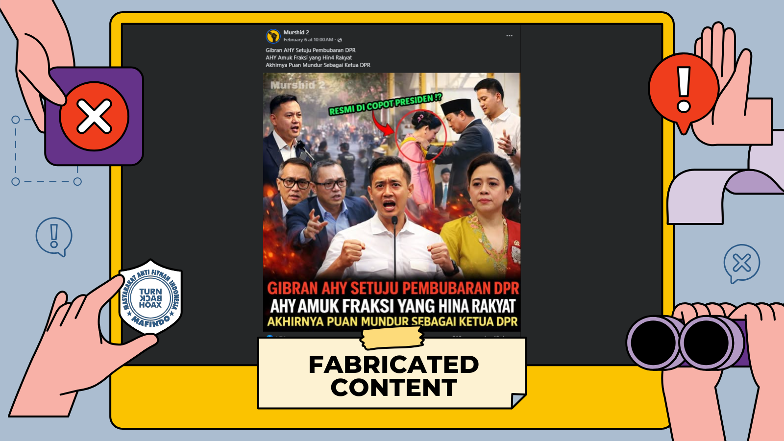 [HOAKS atau FAKTA]: Gibran dan AHY Sepakat Bubarkan DPR