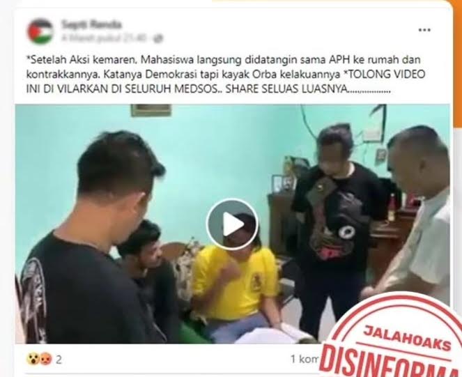 [HOAKS atau FAKTA]: Polisi Tangkap Mahasiswa yang Demo Terkait Pemilu 2024