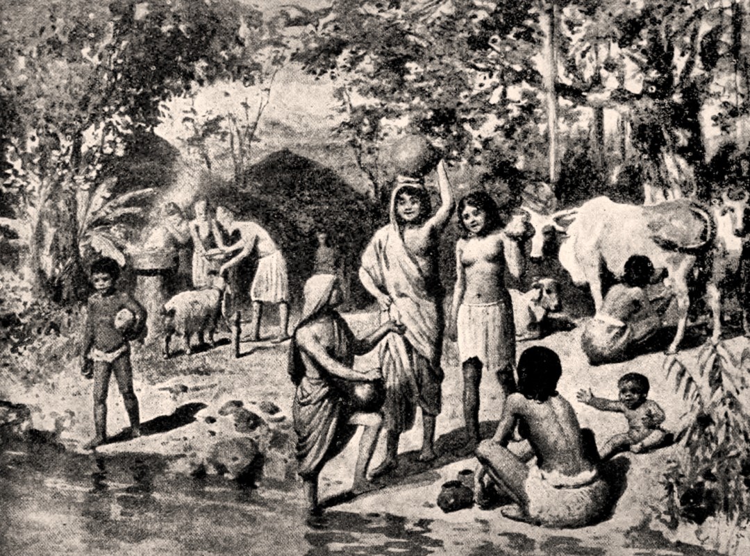 Lukisan orang Arya dan Dravida di India yang dibuat pada 1910