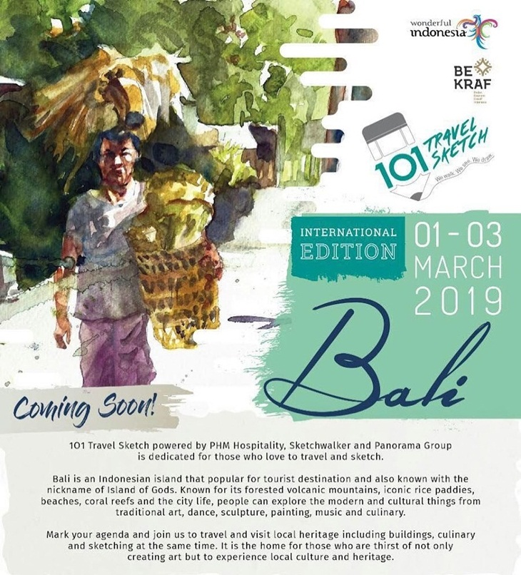 101 Travel Sketch Bali International Edition. (Foto: instagram.com/usk.bali)
