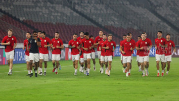Latihan Resmi Timnas Indonesia Jelang Pamungkas Laga Melawan China di Stadion Gelora Bung Karno