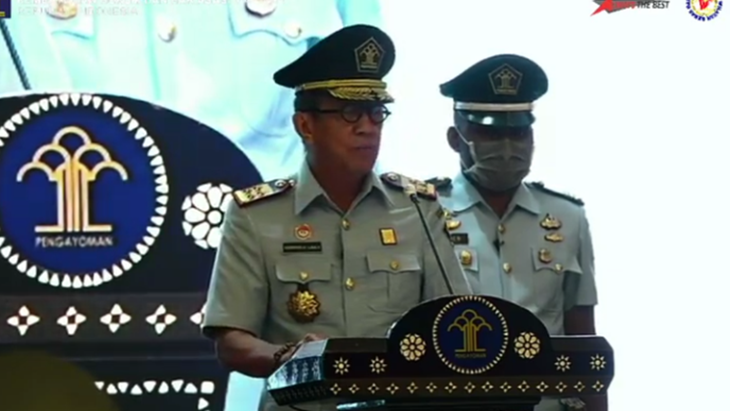 Lantik Enam Pejabat Kemenkumham, Yasonna Sampaikan Pesan New Normal