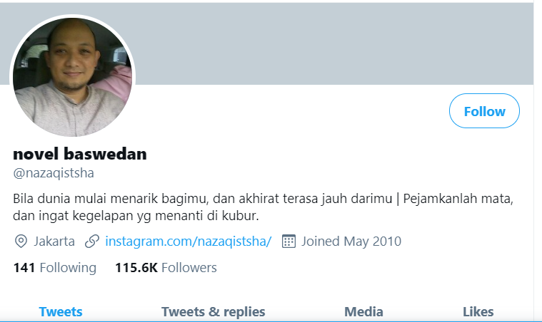Novel Baswedan (Tangkapan Layar)