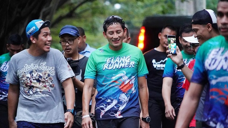 Sandiaga Uno mulai berolahraga. (Instagram/@sandiuno)