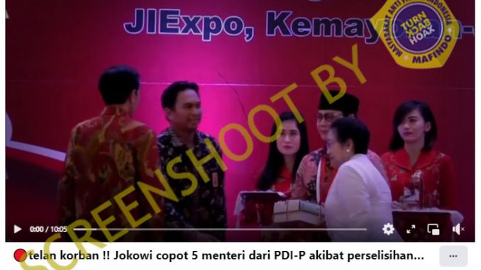 [HOAKS ATAU FAKTA]: Perselisihan Jokowi dan Megawati, 5 Menteri PDIP Dicopot