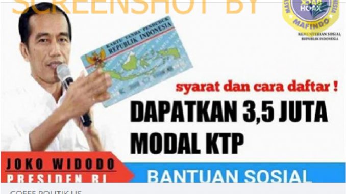 [Hoaks atau Fakta]: Jokowi Gelontorkan Rp 3,5 Juta Buat Semua Pemilik E-KTP