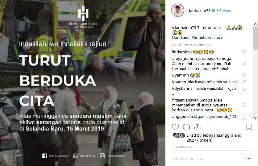 Irfan Hakim menulis caption yang singkat (Sumber: Instagram/Irfanhakim)