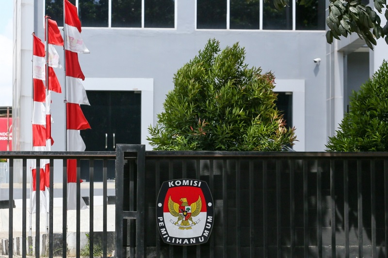Logo KPU. (Foto: Dicke Prasetia)