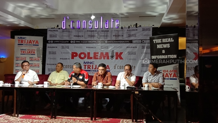 Diskusi Polemik MNC Trijaya Network bertajuk &ldquo;Teka-Teki Menteri dan Koalisi&rdquo;, di D'consulate, Jakarta Pusat, Sabtu (19/10). (Foto: MP/Asropih)