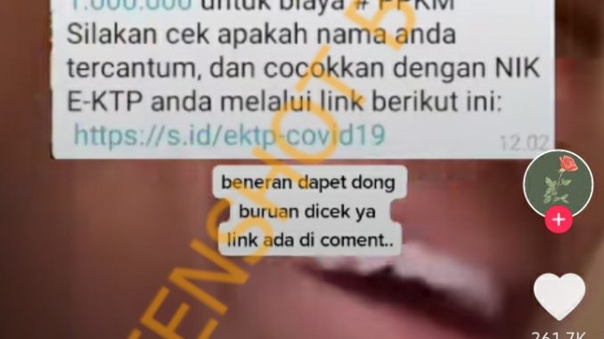 Tangkapan layar hoaks. (Foto: Antara)
