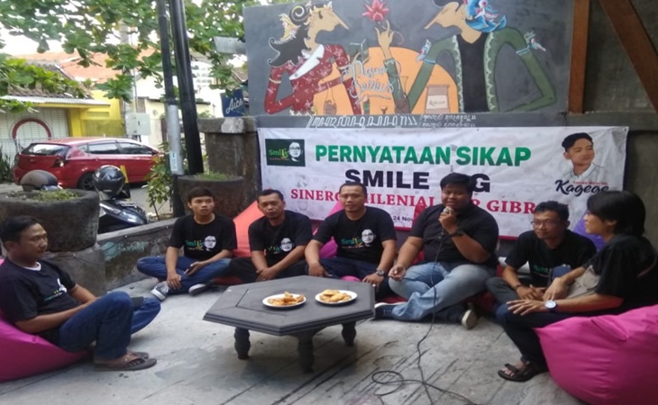 Kelompok relawan Gibran di Pilwalkot Solo yang bergabung dalam Sinergi Milenial For Gibran