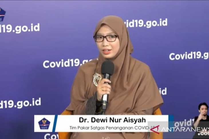 Tim Pakar Satuan tugas (Satgas) Penanganan COVID-19 Dr Dewi Nur Aisyah di Jakarta, Rabu. (ANTARA/ (Muhammad Zulfikar)