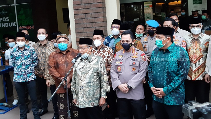 Kapolri Jenderal Listyo Sigit Prabowo bersilaturahmi dengan Pengurus Besar Nahdlatul Ulama (PBNU).  (Foto: MP/Kanugrahan)