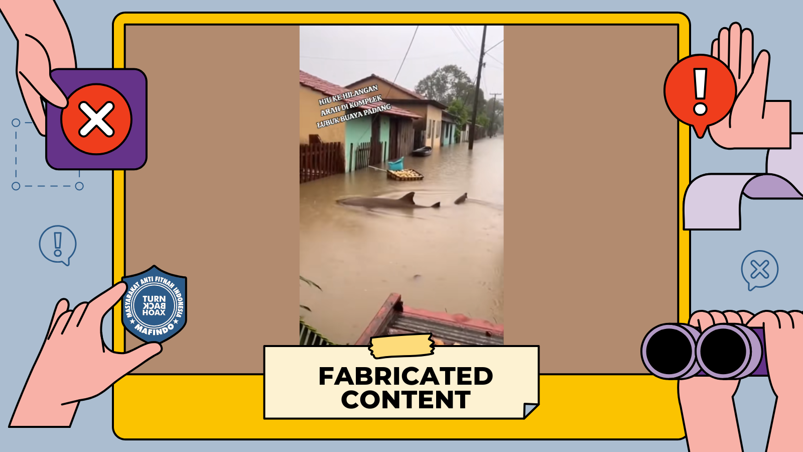 [HOAKS atau FAKTA]: Efek Banjir Sumatra Barat, Ikan Hiu Sampai Masuk ke Pemukiman Warga di Padang