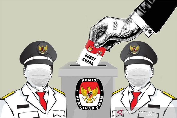 Ilustrasi Pilkada serentak saat pandemi Covid-19. ANTARA/Ardika