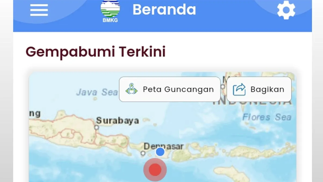Gempa Magnitudo 5.2 Guncang NTB dan Bali