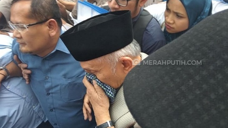 Amien Rais saat memenuhi panggilan penyidik Polda Metro Jaya (MP/Gomes)