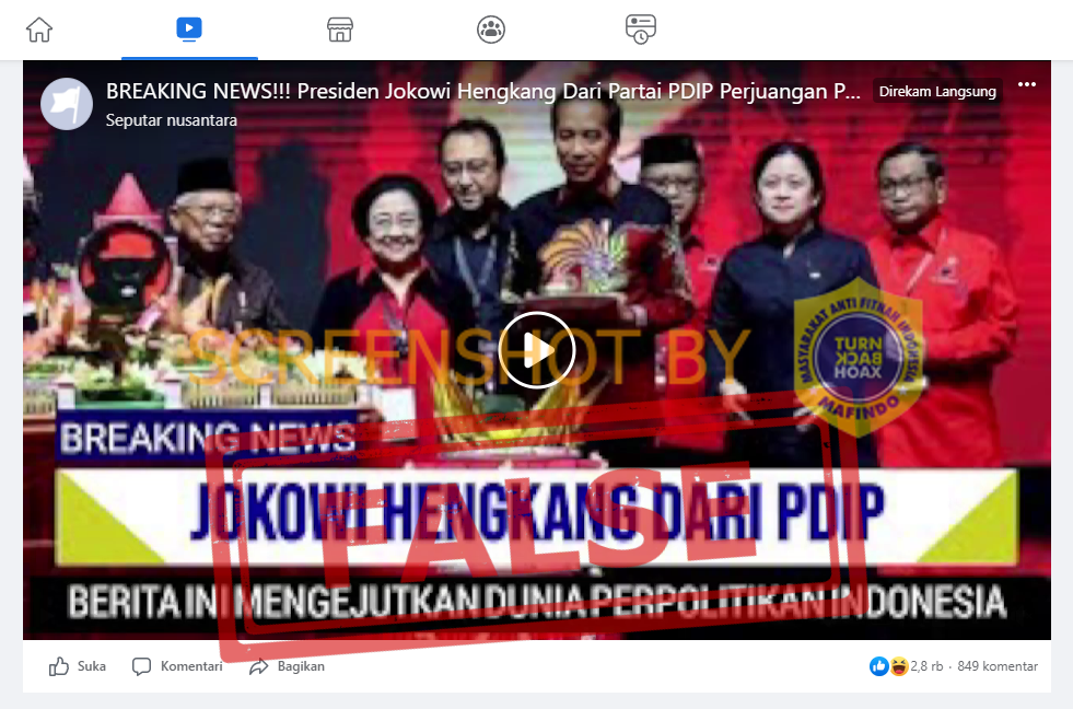 [HOAKS atau FAKTA]: Jokowi Putuskan Hengkang dari PDIP