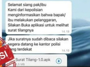 [HOAKS atau FAKTA]: Polisi Kirim Surat Tilang Lewat WhatsApp