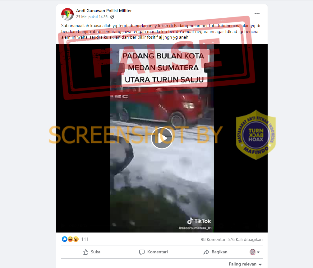 [HOAKS atau FAKTA]: Salju Turun di Medan