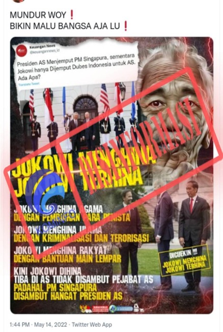 Tangkapan layar hoaks. 