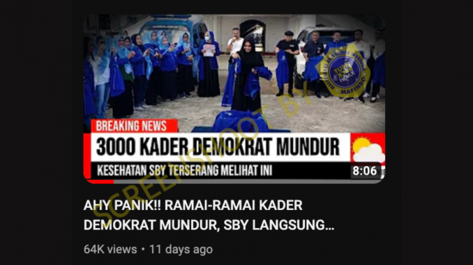 [HOAKS atau FAKTA] AHY Panik, Ribuan Kader Demokrat Mundur
