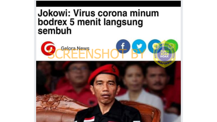 [HOAKS atau FAKTA]: Minum Bodrex Virus Corona Hilang Dalam 5 Menit