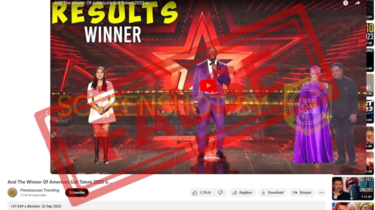 [HOAKS atau FAKTA]: Putri Ariani Juara America’s Got Talent 2023