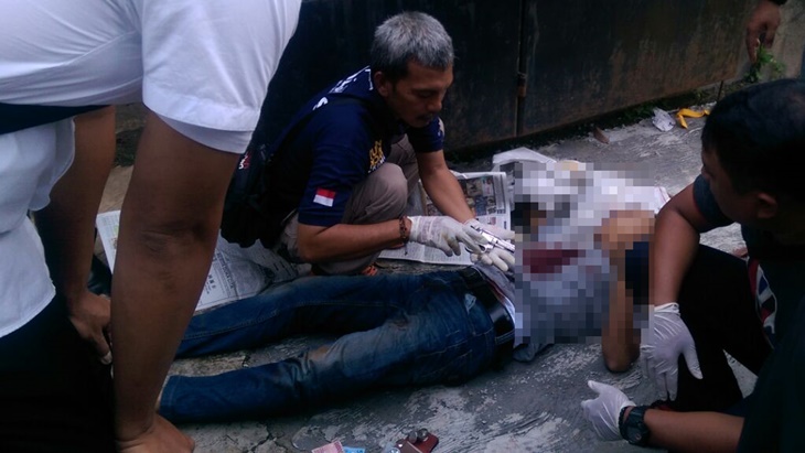 Seorang pelaku yang berhasil dilumpuhkan Aipda Dwi Susanto
