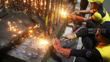 Pemprov DKI Jakarta Lakukan Pemotongan Tiang Monorel Mangkrak di Jalan HR Rasuna Said Kuningan 