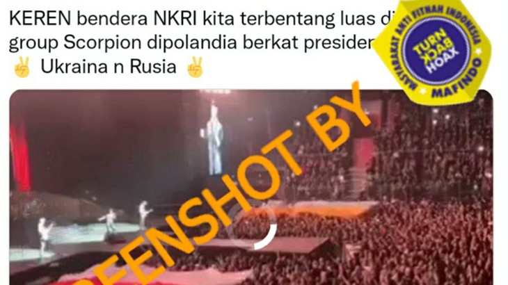 [HOAKS atau FAKTA]: Bendera NKRI Dibentangkan di Konser Scorpions Berkat Jokowi