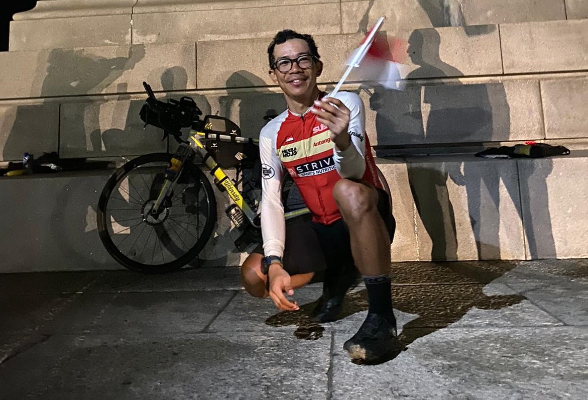 Pesepeda Indonesia Dzaki Wardana Sukses Taklukan Trans Am Bike Race