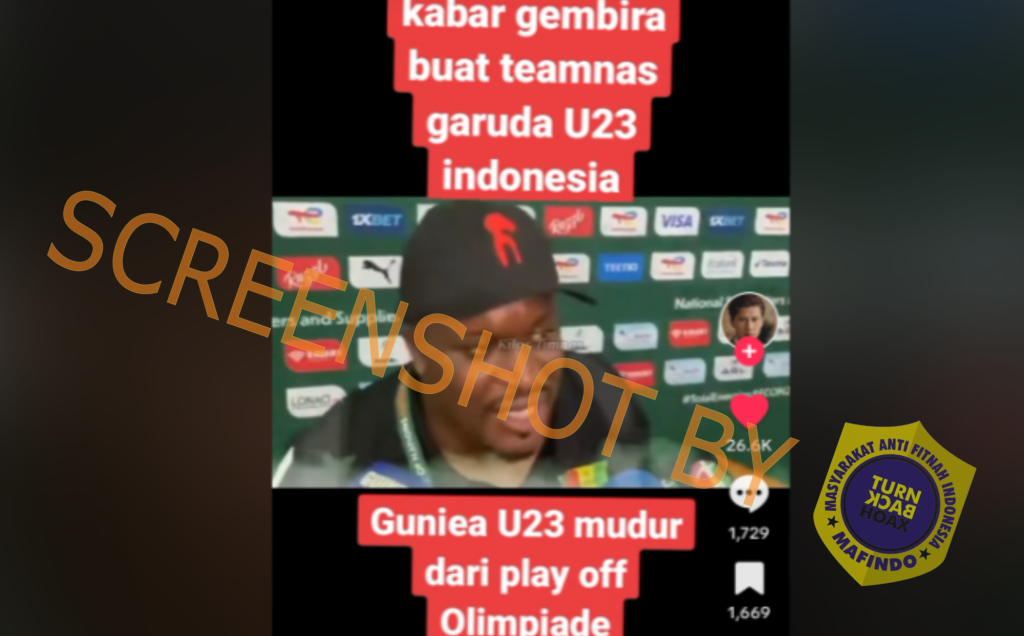 [HOAKS atau FAKTA]: Guinea Mundur dari Playoff, Indonesia Lolos Olimpiade