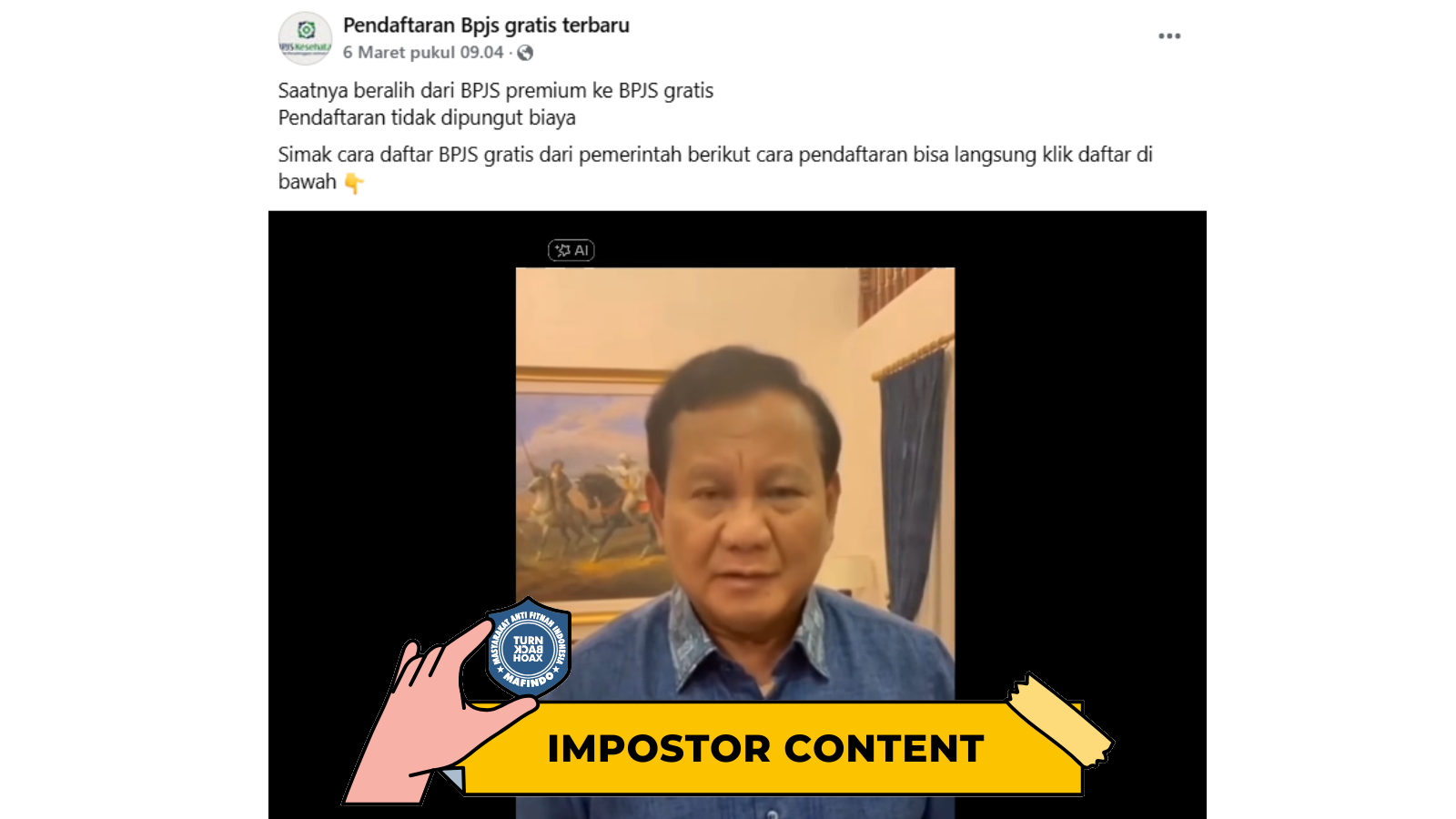 [HOAKS atau FAKTA]: Presiden Prabowo Minta Semua Pengguna BPJS Kesehatan Mandiri Segera Beralih