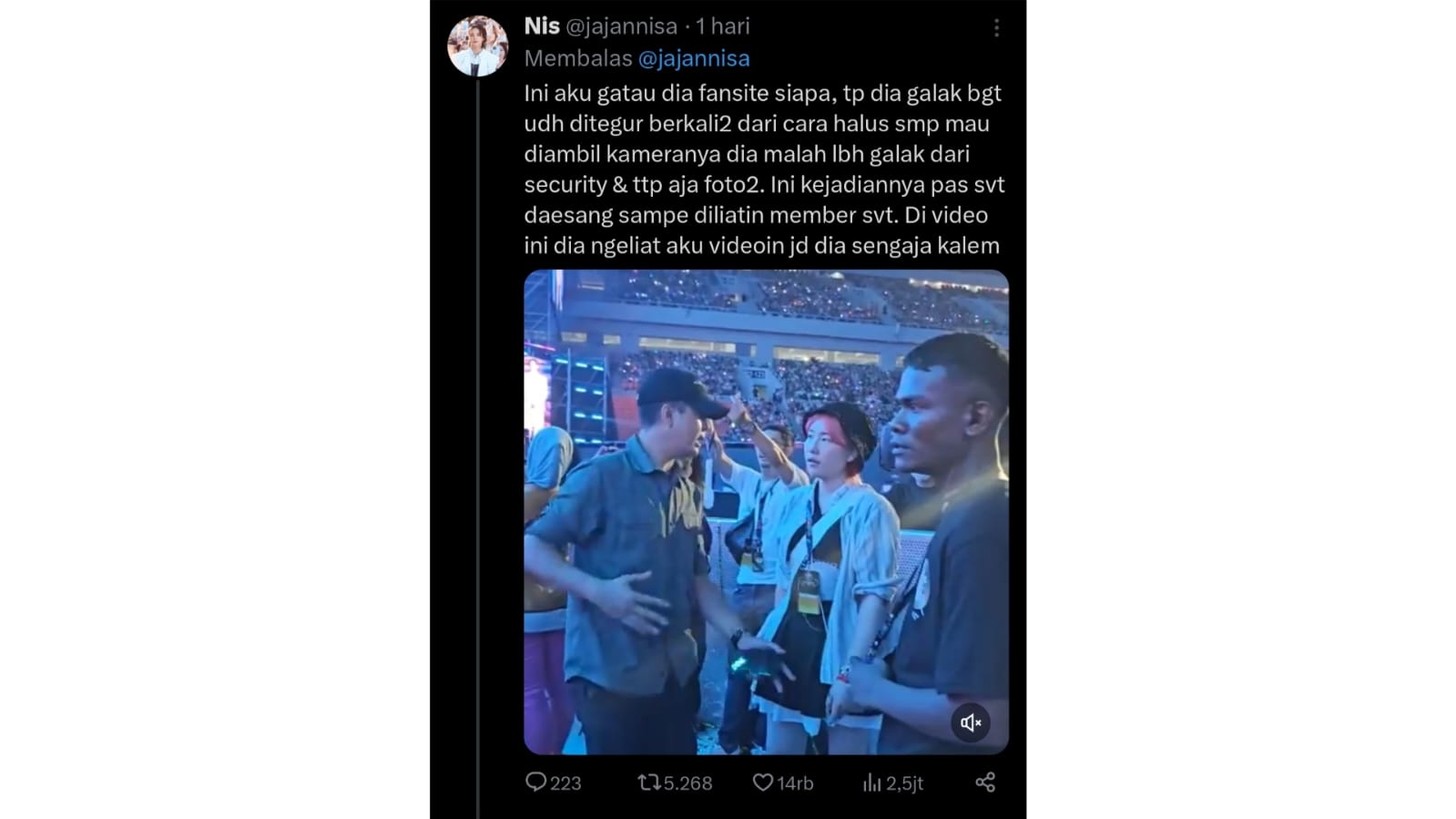 Insiden kontroversial di GDA 2024, pengalaman saksi mata. (Foto: Twitter/@jajannisa)
