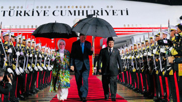 Presiden Prabowo Subianto Sambut Kedatangan Presiden Turki Recep Tayyip Erdogan