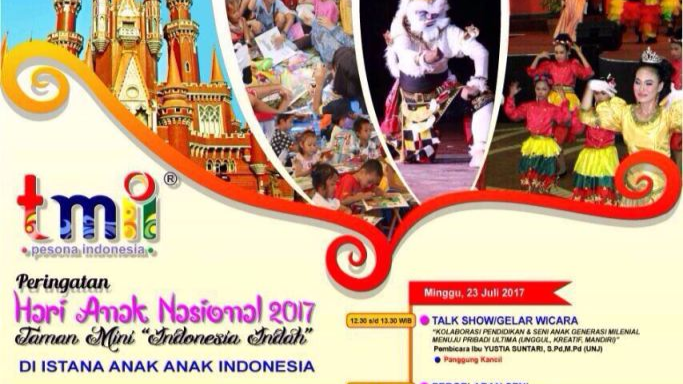 TMII Meriahkan Hari Anak Nasional Lewat Pesta Seni Anak Indonesia