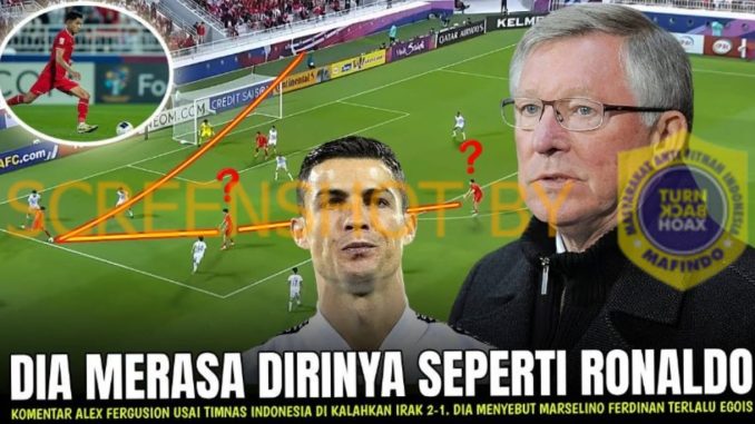 [HOAKS atau FAKTA] : Sir Alex Ferguson Sebut Permainan Marselino Ferdinan Egois
