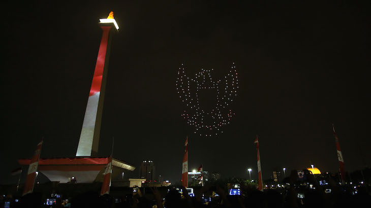 Mengenal Drone Canggih yang Beraksi Bak Kembang Api Berbagai Bentuk di Countdown Asian Games