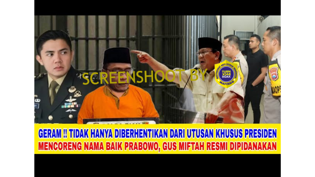 [HOAKS atau FAKTA] : Miftah Dipidanakan Usai Dicopot dari Utusan Khusus Presiden