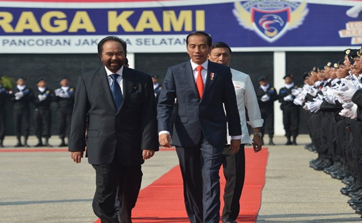 Ketua Umum Nasdem Surya Paloh dengan Presiden Jokowi