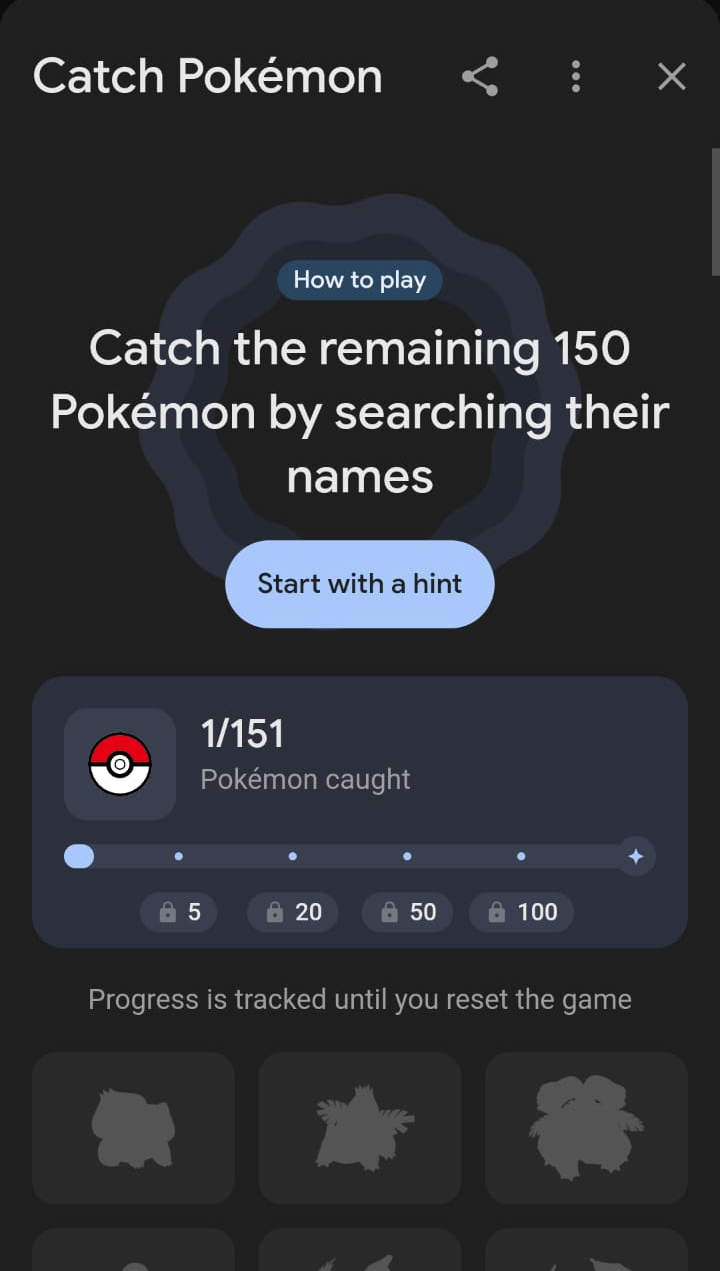 Cara Bermain Game Pokémon di Google Search