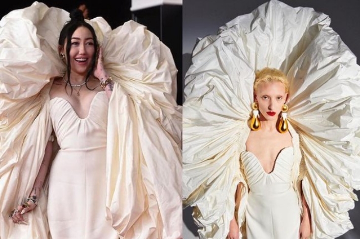 Noah Cyrus terlihat seperti malaikat dengan pakaian dari Schiaparelli Couture. (Foto: Instagram/@runwaytoredcarpetee)