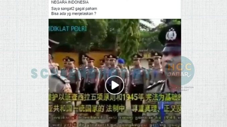 [HOAKS atau FAKTA]: Polisi Bernyanyi Mandarin Bukan Warga Indonesia