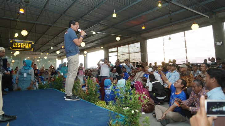 Sandiaga Uno saat kampanye Pilpres 2019
