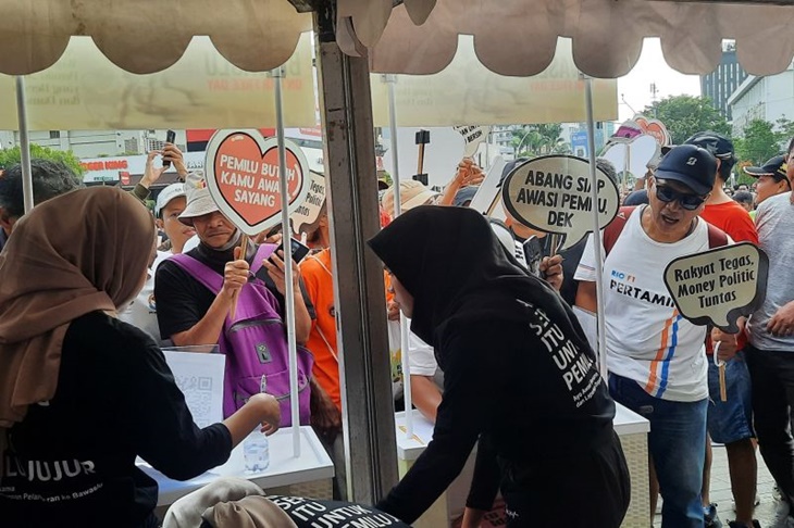 'Bawaslu on Car Free Day' Suarakan Pemilu Damai Berintegritas