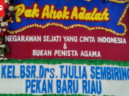 Karangan Bunga Tuntut Ahok Bebas Mulai Ramai di Balai Kota