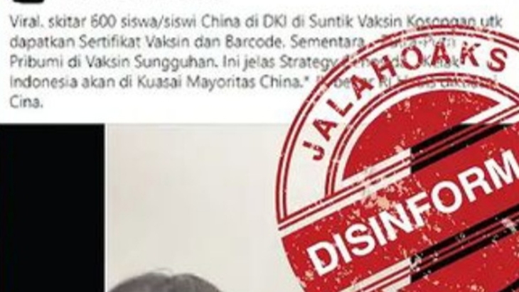 [HOAKS atau FAKTA]: Ratusan Pelajar China Disuntik Vaksin Kosong di Jakarta