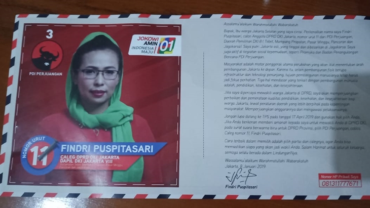 Caleg DPRD Dapil DKI Jakarta VIII dari PDI Perjuangan Findri Puspitasari. (Foto: merahputih.com/Asropih)