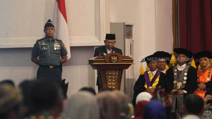  Wakil Presiden Ma'ruf Amin di Kampus Universitas Sebelas Maret (UNS) Surakarta, Jawa Tengah, Rabu (11/3). (MP/Ismail)